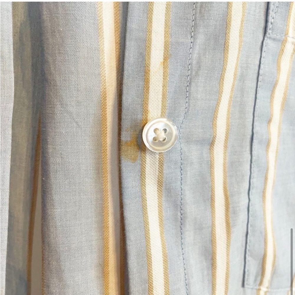 Veronica Beard Blue and White Striped Button Down Shirt - Picture 6 of 7